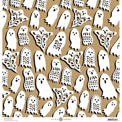 Anna Griffin - Battastic Collection - Halloween - 12 x 12 Paper - Ghost Cutouts - Kraft