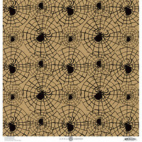Anna Griffin - Battastic Collection - Halloween - 12 x 12 Paper - Spiderwebs - Kraft