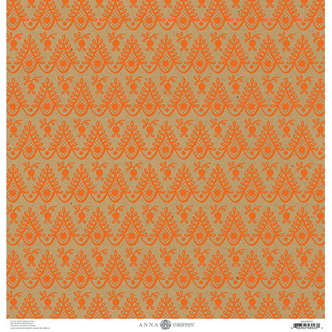 Anna Griffin - Battastic Collection - Halloween - 12 x 12 Paper - Scallop - Orange and Kraft