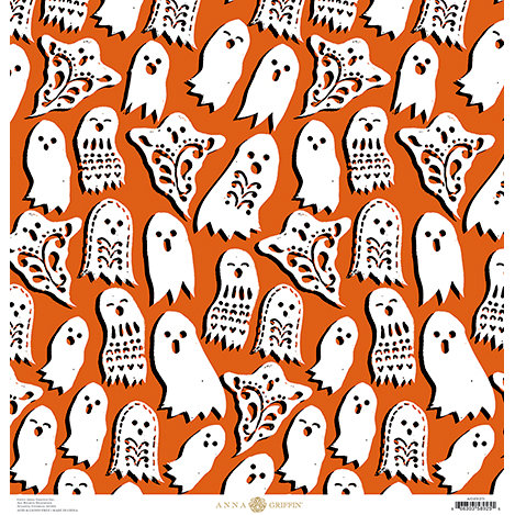 Anna Griffin - Battastic Collection - Halloween - 12 x 12 Paper - Ghost Cutouts - Ivory