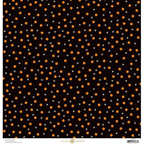 Anna Griffin - Battastic Collection - Halloween - 12 x 12 Paper with Foil Accents - Dots
