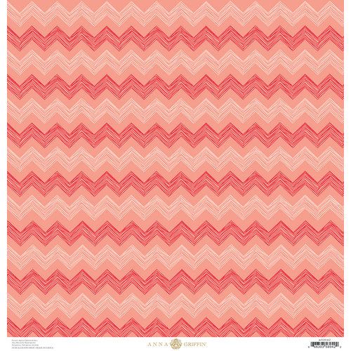 Anna Griffin - Best In Show Collection - 12 x 12 Paper - Chevron Coral