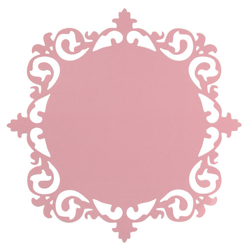 Anna Griffin - Juliet Collection - 12 x 12 Die Cut Paper - Ornate Frame - Pink