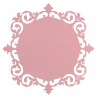 Anna Griffin - Juliet Collection - 12 x 12 Die Cut Paper - Ornate Frame - Pink