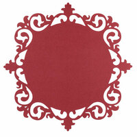 Anna Griffin - Juliet Collection - 12 x 12 Die Cut Paper - Ornate Frame - Red