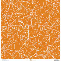 Anna Griffin - Endora Collection - Halloween - 12 x 12 Paper - Web - Orange