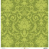 Anna Griffin - Fancy French Collection - 12 x 12 Paper - Damask - Green