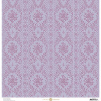 Anna Griffin - Fancy French Collection - 12 x 12 Paper - Brocade Stripe - Purple
