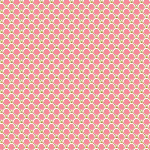 Anna Griffin - Rose Collection - 12 x 12 Paper - Pink and Gold Harlequin