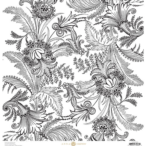 Anna Griffin - Charlotte Collection - 12 x 12 Cardstock - Leaf Stripe