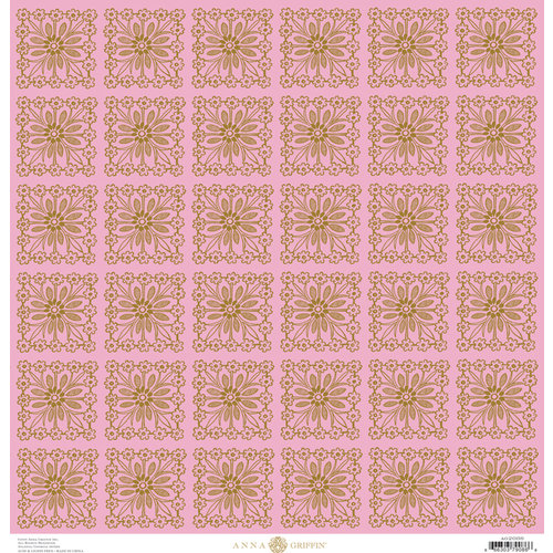 Anna Griffin - Charlotte Collection - 12 x 12 Cardstock - Flower Square - Pink