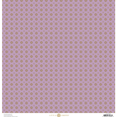 Anna Griffin - Charlotte Collection - 12 x 12 Cardstock with Foil Accents - Lavender