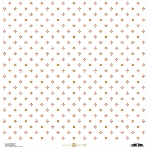 Anna Griffin - Lila Collection - 12 x 12 Cardstock with Foil Accents - Pink Foulard