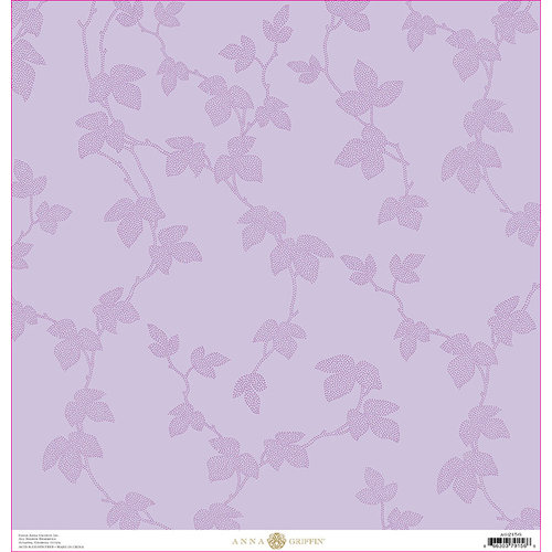 Anna Griffin - Lila Collection - 12 x 12 Cardstock - Lavender Vines