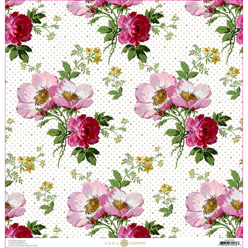 Anna Griffin - Lila Collection - 12 x 12 Cardstock - Wild Rose Floral