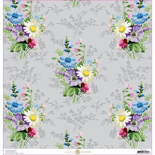 Anna Griffin - Lila Collection - 12 x 12 Cardstock - Wildflower Floral