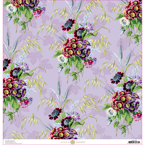 Anna Griffin - Lila Collection - 12 x 12 Paper - Primula Floral