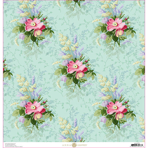 Anna Griffin - Lila Collection - 12 x 12 Paper - Bouquet Floral