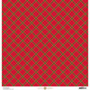 Anna Griffin - Christmas Plaid Collection - 12 x 12 Paper with Foil Finish - Red Diamond