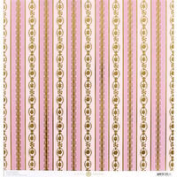 Anna Griffin - Vintage Valentine Collection - 12 x 12 Cardstock with Foil Accents - Lavender Stripe