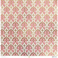 Anna Griffin - Vintage Valentine Collection - 12 x 12 Cardstock with Foil Accents - Pink Damask