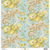 Anna Griffin - Feather Collection - 12 x 12 Cardstock - Floral Blue