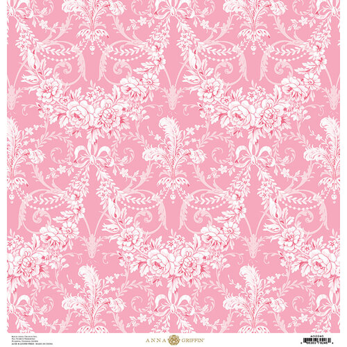 Anna Griffin - Feather Collection - 12 x 12 Paper - Garland Pink