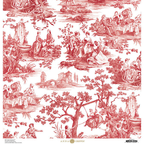 FLORAL TOILE RED 12X12 CARDSTOCK – Anna Griffin Inc.