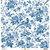 Anna Griffin - Toile Collection - 12 x 12 Cardstock - Floral Blue