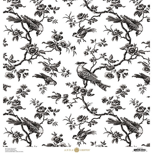 Anna Griffin - Toile Collection - 12 x 12 Cardstock - Branches Black