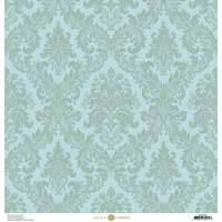 Anna Griffin - Damask Collection - 12 x 12 Cardstock - Turquoise