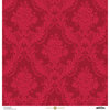 Anna Griffin - Christmas Damask Collection - 12 x 12 Paper - Red Rose