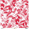 Anna Griffin - Christmas Toile Collection - 12 x 12 Paper - Red Christmas Botanical