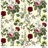 Anna Griffin - 12 x 12 Cardstock - Rose Botanical - Yellow