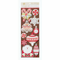 Anna Griffin - The Flora Christmas Collection - Glittered 3 Dimensional Stickers