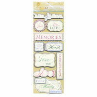 Anna Griffin - Cecile Collection - Glittered 3 Dimensional Stickers - Titles, CLEARANCE