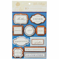 Anna Griffin - Willow Collection - 3 Dimensional  Stickers with Glitter Accents  - Title