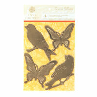 Anna Griffin - Carmen Collection - Embossed and Foiled 3 Dimensional Stickers - Birds and Butterflies