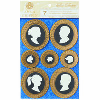 Anna Griffin - Willow Collection - Foiled 3 Dimensional  Stickers - Silhouettes