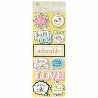 Anna Griffin - Fifi and Fido Collection - Foiled 3 Dimensional Cardstock Stickers - Title