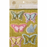 Anna Griffin - Francesca Collection - 3 Dimensional Cardstock Stickers - Butterflies