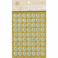 Anna Griffin - Francesca Collection - Epoxy Stickers - Typewriter Alphabet