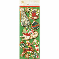 Anna Griffin - Twinkle Bright Collection - Christmas - 3 Dimensional Cardstock Stickers - Art