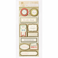 Anna Griffin - Haven Collection - Foiled 3 Dimensional Cardstock Stickers - Title
