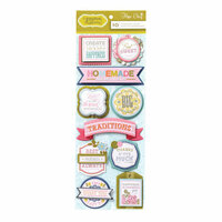 Anna Griffin - Hope Chest Collection - 3 Dimensional Cardstock Stickers with Foil Accents - Titles