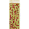 Anna Griffin - Holiday Traditions Collection - Christmas - Glittered Chipboard Stickers - Alphabet - Red