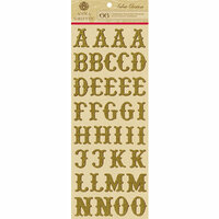 Anna Griffin - Calisto Christmas Collection - Glittered Chipboard Stickers - Alphabet - Gold