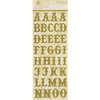 Anna Griffin - Cecile Christmas Collection - Glittered Chipboard Stickers - Alphabet - Gold