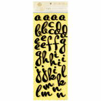 Anna Griffin - Fifi and Fido Collection - Flocked Chipboard Stickers - Alphabet - Black
