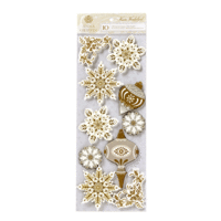 Anna Griffin - Winter Wonderland Collection - 3 Dimensional Stickers with Glitter Accents - Art